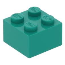 LEGO kocka 2x2, sötét türkizkék (3003)