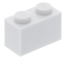 LEGO kocka 1x2, fehér (3004)