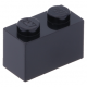 LEGO kocka 1x2, fekete (3004)