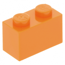 LEGO kocka 1x2, narancssárga (3004)