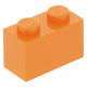 LEGO kocka 1x2, narancssárga (3004)