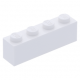 LEGO kocka 1x4, fehér (3010)