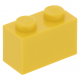 LEGO kocka 1x2, sárga (3004)