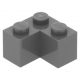LEGO kocka 2x2 sarok, sötétszürke (2357)