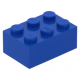 LEGO kocka 2x3, kék (3002)