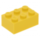 LEGO kocka 2x3, sárga (3002)