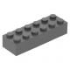 LEGO kocka 2x6, sötétszürke (2456)