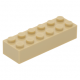 LEGO kocka 2x6, sárgásbarna (2456)