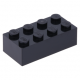LEGO kocka 2x4, fekete (3001)