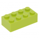 LEGO kocka 2x4, lime (3001)