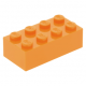 LEGO kocka 2x4, narancssárga (3001)