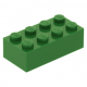 LEGO kocka 2x4, zöld (3001)