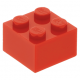LEGO kocka 2x2, piros (3003)