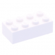 LEGO kocka 2x4, fehér (3001)