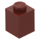 LEGO kocka 1x1, sötétpiros (3005)