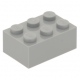 LEGO kocka 2x3, világosszürke (3002)