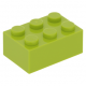 LEGO kocka 2x3, lime (3002)