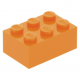 LEGO kocka 2x3, narancssárga (3002)