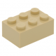 LEGO kocka 2x3, sárgásbarna (3002)