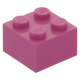 LEGO kocka 2x2, sötétrózsaszín (3003)