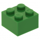 LEGO kocka 2x2, zöld (3003)