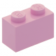 LEGO kocka 1x2, világos rózsaszín (3004)