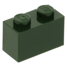 LEGO kocka 1x2, sötétzöld (3004)
