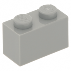 LEGO kocka 1x2, világosszürke (3004)