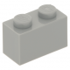 LEGO kocka 1x2, világosszürke (3004)