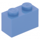 LEGO kocka 1x2, középkék (3004)