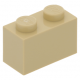 LEGO kocka 1x2, sárgásbarna (3004)