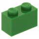 LEGO kocka 1x2, zöld (3004)