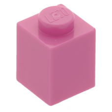 LEGO kocka 1x1, sötét rózsaszín (3005)