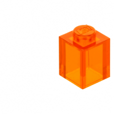 LEGO kocka 1x1, átlátszó narancssárga (3005)