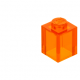 LEGO kocka 1x1, átlátszó narancssárga (3005)