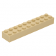 LEGO kocka 2x10, sárgásbarna (3006)