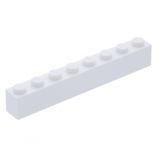LEGO kocka 1x8, fehér (3008)
