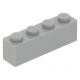 LEGO kocka 1x4, világosszürke (3010)
