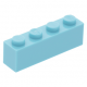 LEGO kocka 1x4, közép azúrkék (3010)