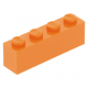 LEGO kocka 1x4, narancssárga (3010)