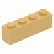 LEGO kocka 1x4, sárgásbarna (3010)