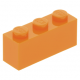 LEGO kocka 1x3, narancssárga (3622)