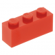 LEGO kocka 1x3, piros (3622)