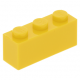 LEGO kocka 1x3, sárga (3622)