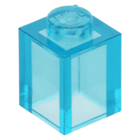 LEGO kocka 1x1, átlátszó világoskék (3005)