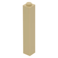 LEGO kocka 1x1×5, sárgásbarna (2453b)