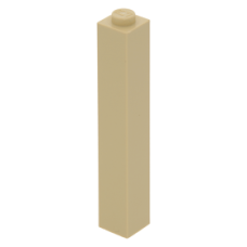 LEGO kocka 1x1×5, sárgásbarna (2453b)