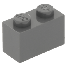 Eredeti, új LEGO kocka 1x2, sötétszürke (3004) - alapvető építőelem, alkatrész