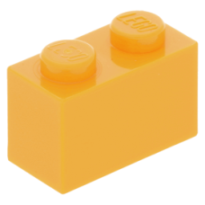 LEGO kocka 1x2, világos narancssárga (3004)