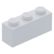 LEGO kocka 1x3, fehér (3622)